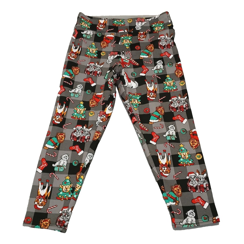 NO BOUNDRIES LEGGINGS GRAY DOGGIE LOVER‎ CHRISTMAS JUNIOR SZ XXXL 3XG 21